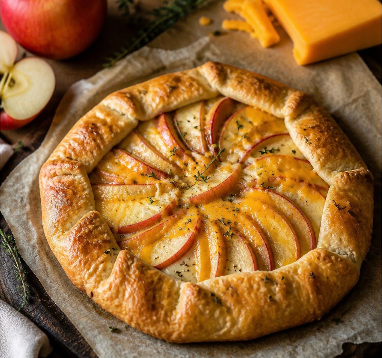 Autumn Apple & Cheddar Galette