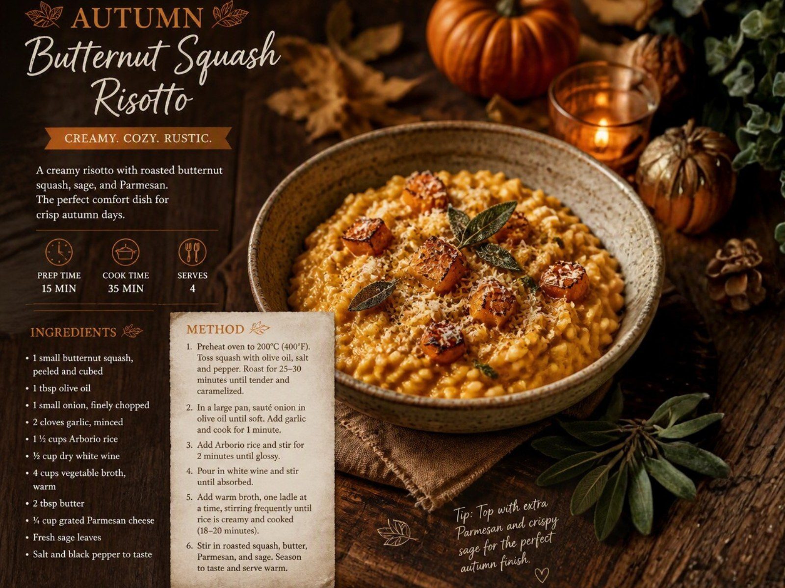 Autumn Butternut Squash Risotto