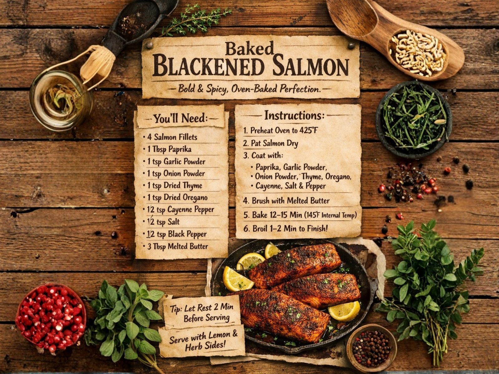 Baked Blackened Salmon