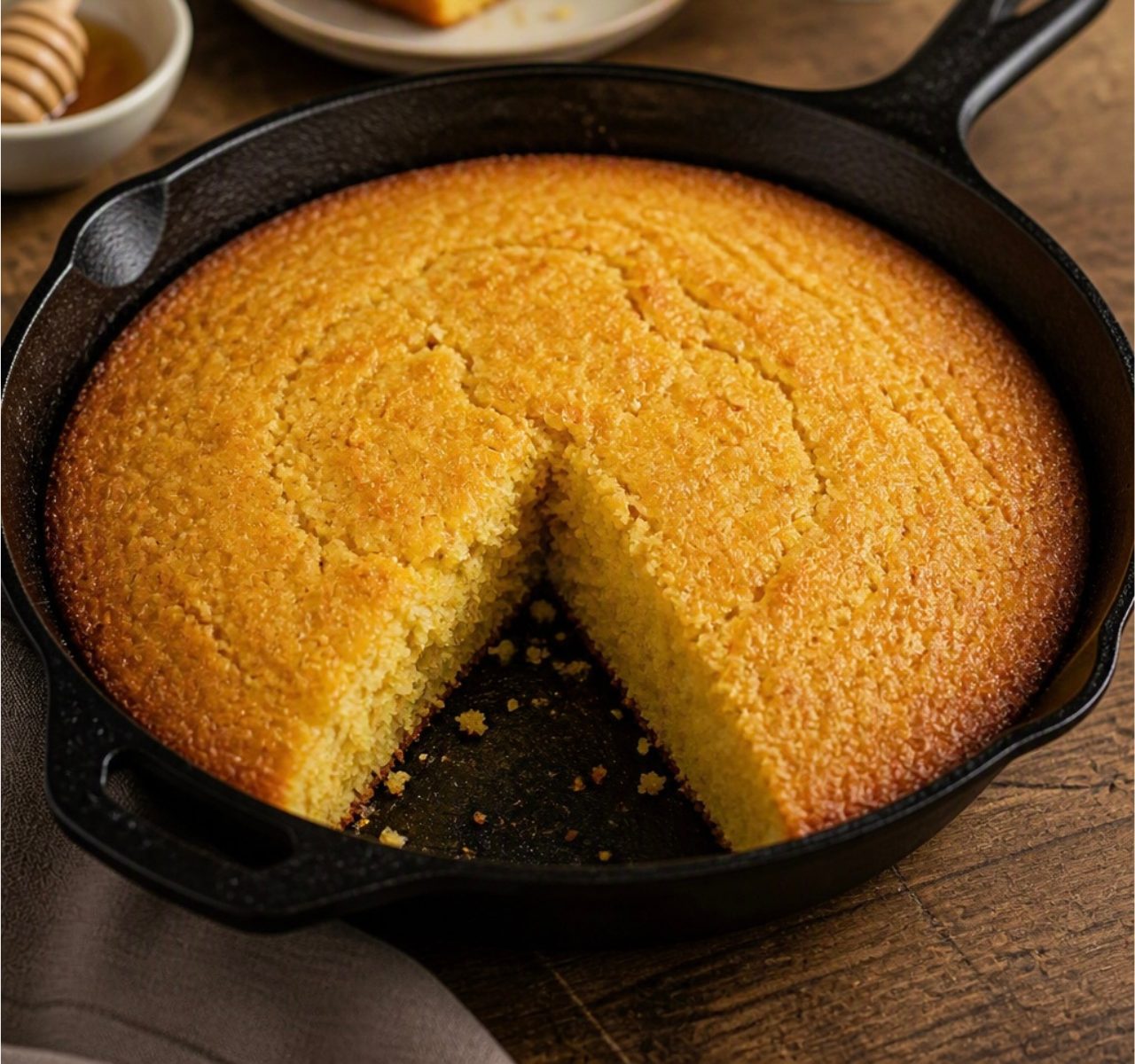 Cast Iron Cornbread with Honey Butter