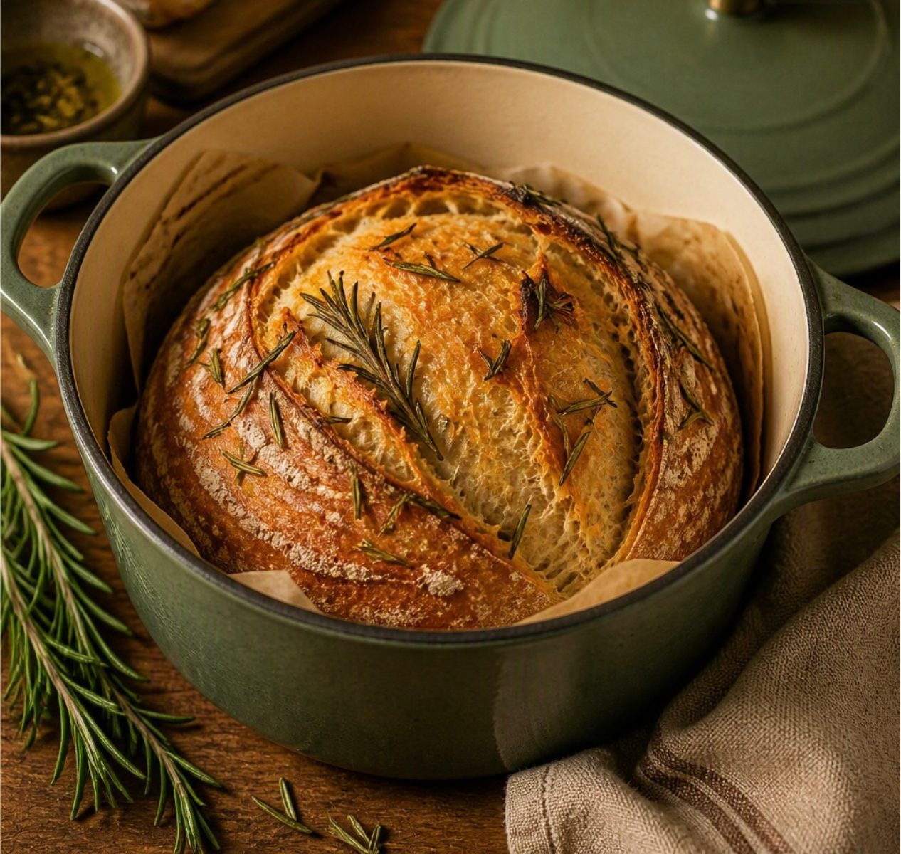 Dutch Oven Rosemary Bread