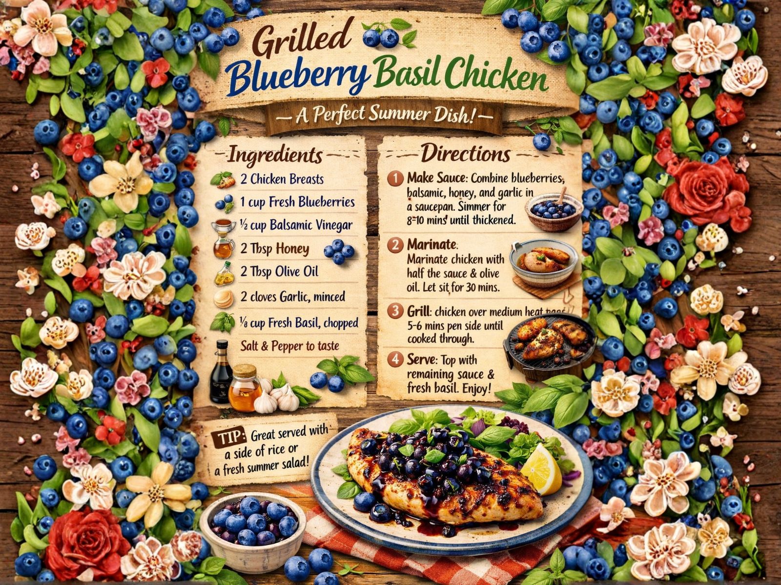 Grilled Blueberry Basil Chicken