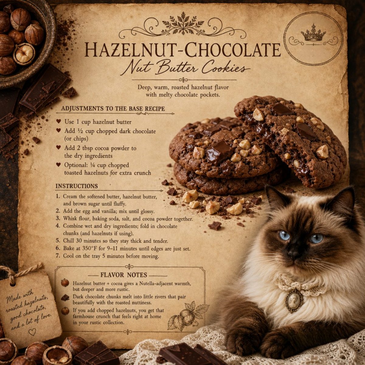 Hazelnut-Chocolate Cookies, Simple Variation