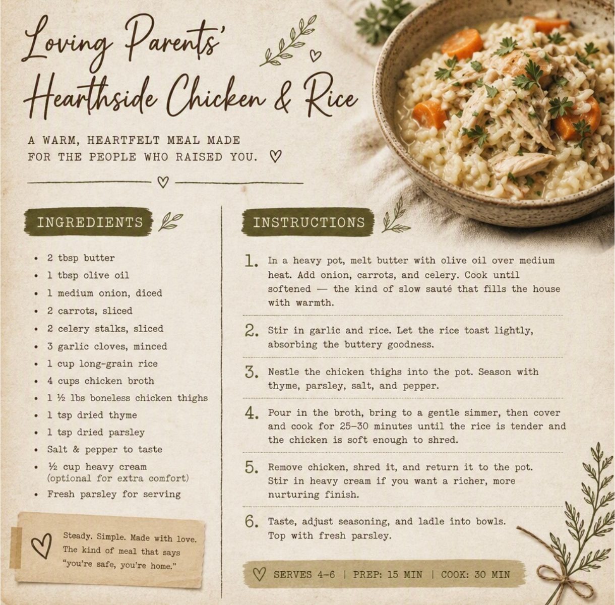 Loving Parents' Hearthside Chicken & Rice