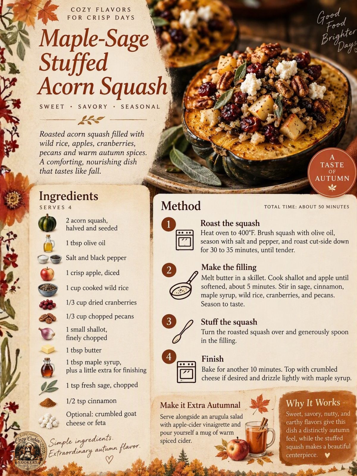 Maple-Sage Stuffed Acorn Squash
