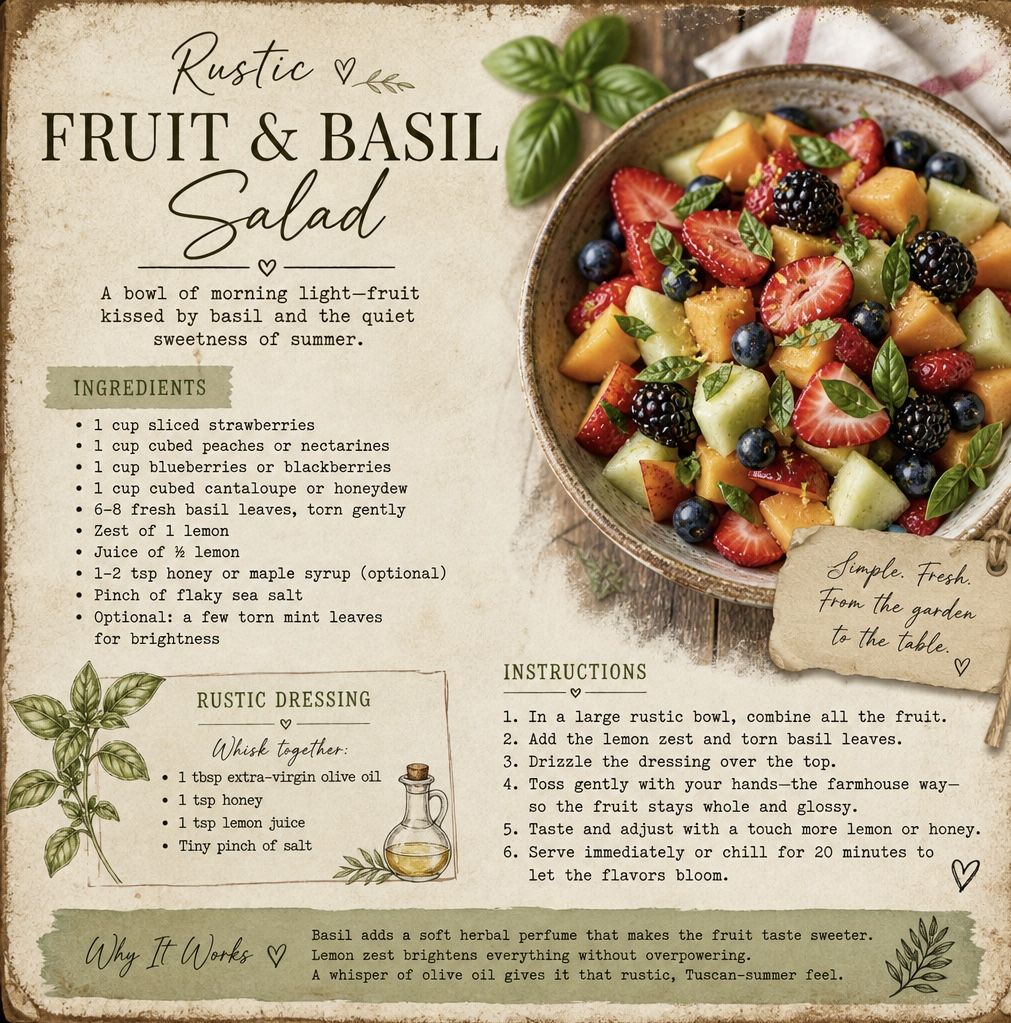 Rustic Fruit & Basil Salad