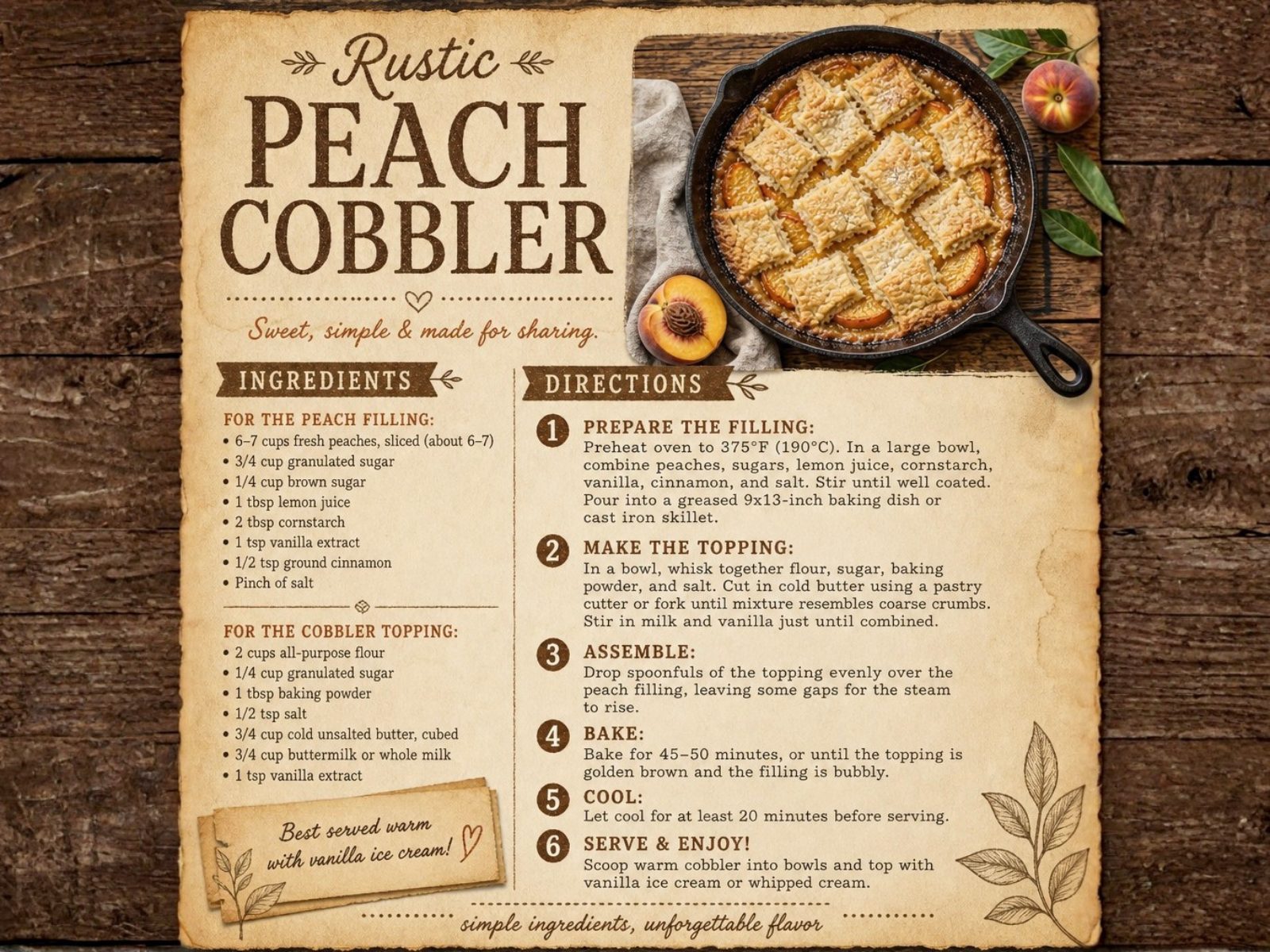 Rustic Peach Cobbler
