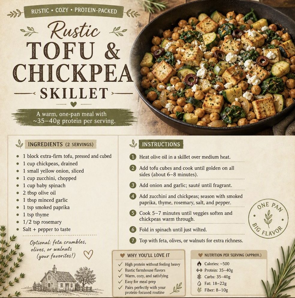 Rustic Tofu & Chickpea Skillet