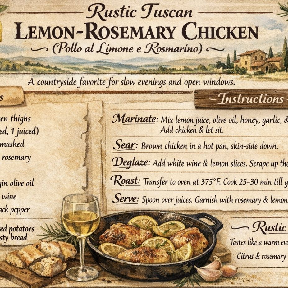 Rustic Tuscan Lemon-Rosemary Chicken