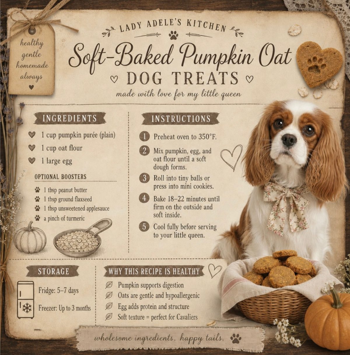 Soft-Baked Pumpkin Oat Dog Treats