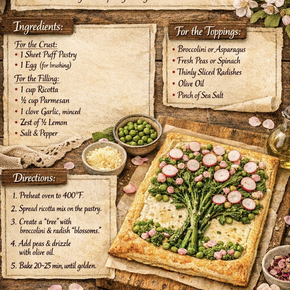 Spring Blooming Tree Vegetable Tart