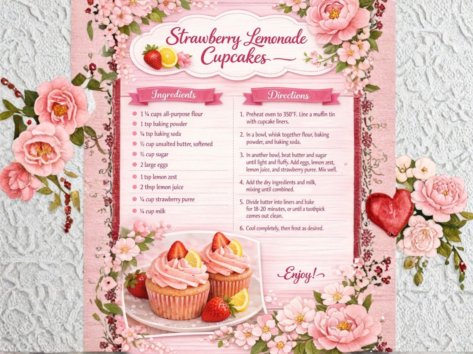 Strawberry Lemonade Cupcakes
