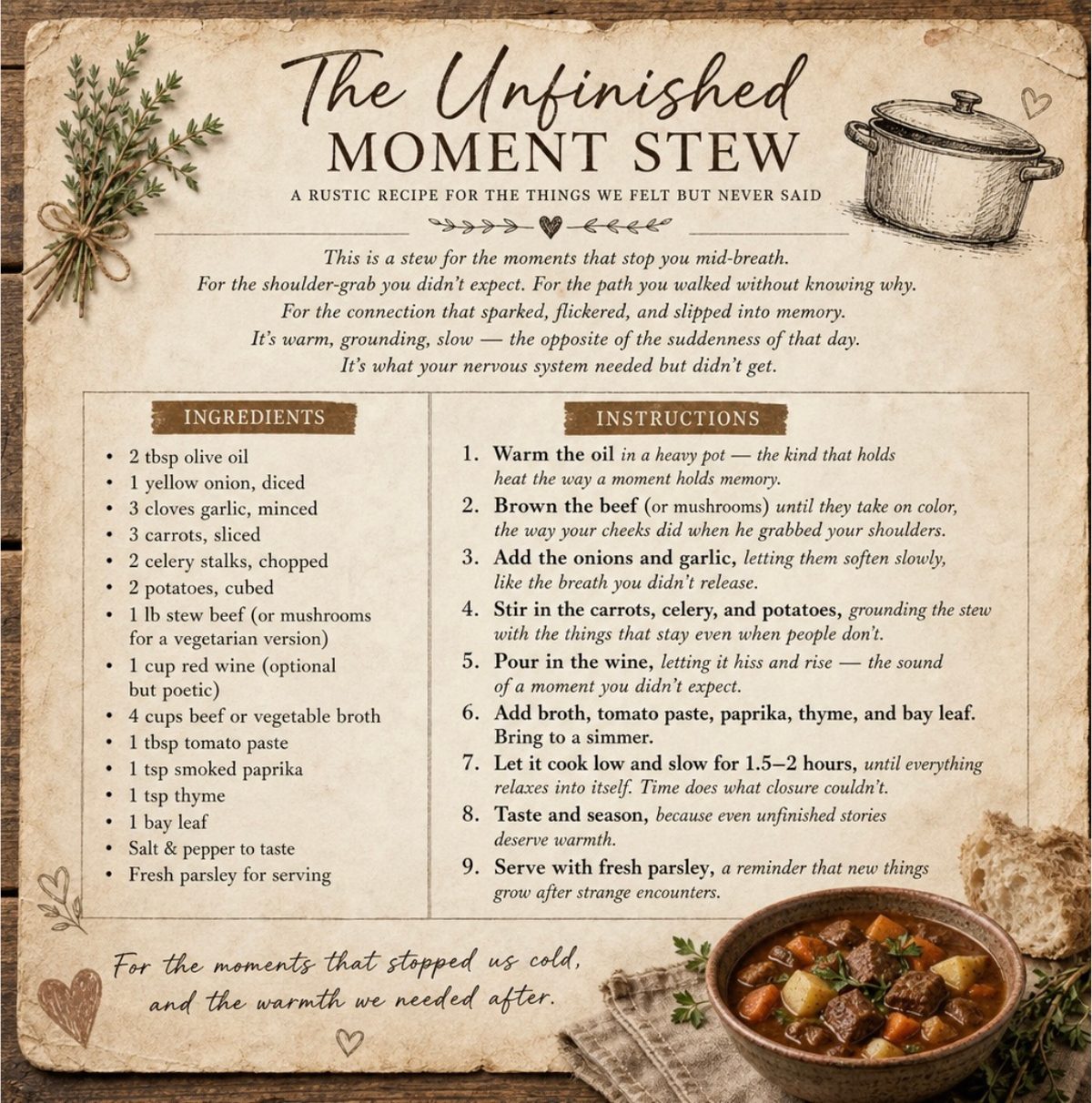 The Unfinished Moment Stew